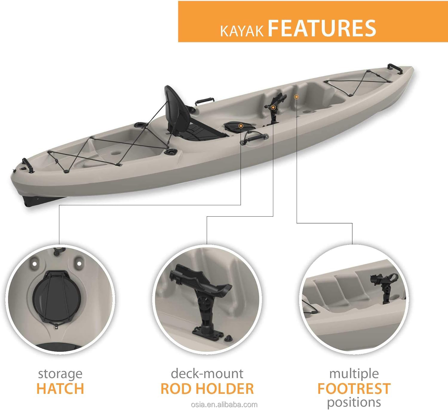 Fishing Kayak Hard Plastic 2 o - Fishing Kayak Seat ulasan dan harga