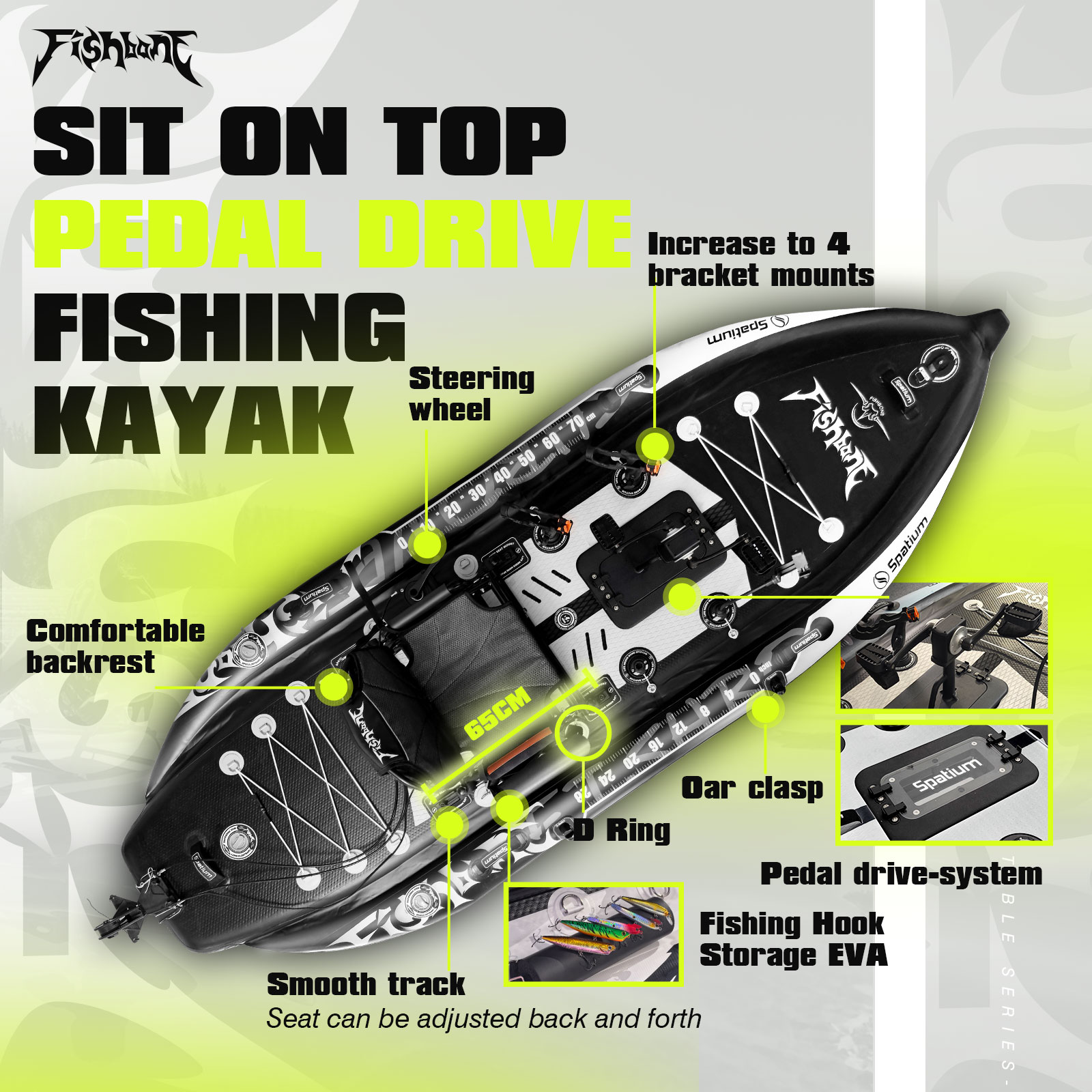 Spatium Pedal Kayak Inflatable - Fishing Kayak Sit On Top ulasan dan harga